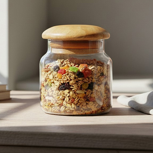 Банка стеклянная 600мл с крышкой