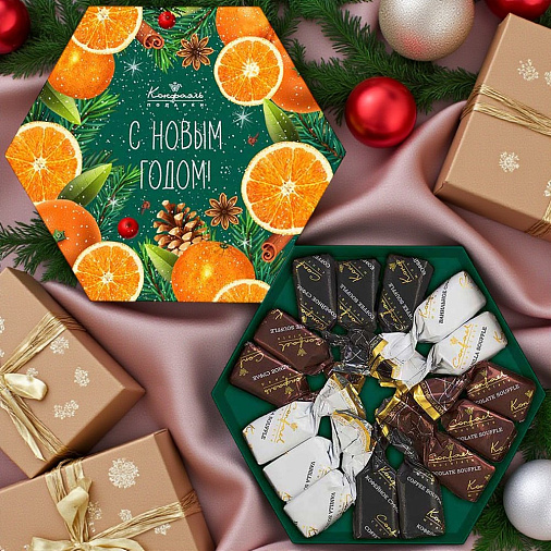 Новогодний набор суфле в горьком шоколаде 105г