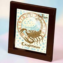 "Скорпион" открытка белый шоколад 