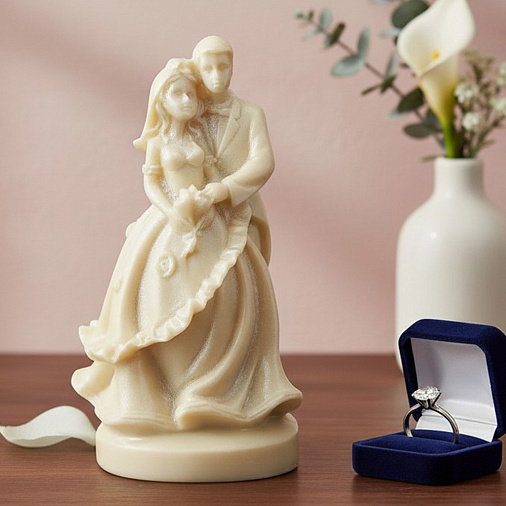 "Жених и невеста" скульптура белый шоколад