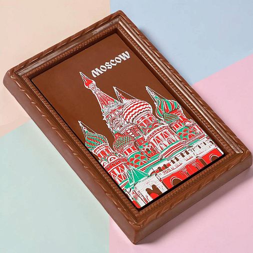 "Виды Москвы.Собор" открытка шоколад молочный 