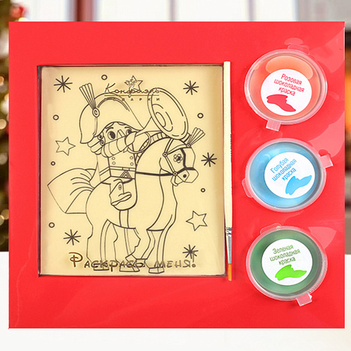 Раскраска Сказочный персонаж на коне белый шоколад 190г