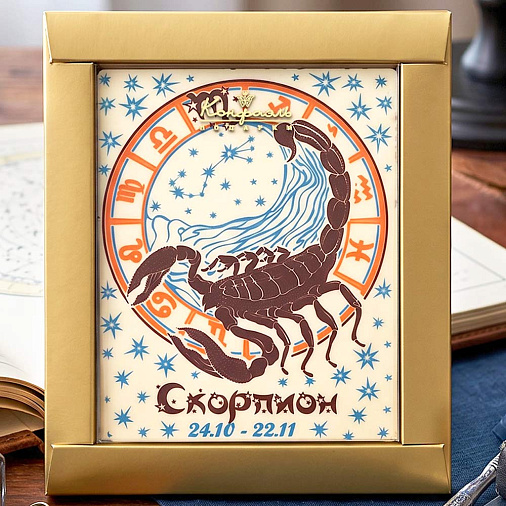 "Скорпион" открытка белый шоколад