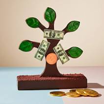 "Денежное дерево" скульптура молочный и белый шоколад 
