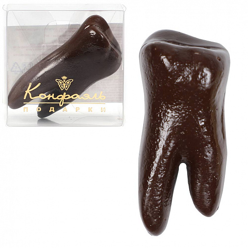 Зуб из горького шоколада 23г