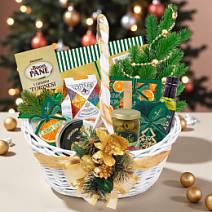 "Новогодняя корзина": шоколад, драже, конфеты, чай, паштет 1820г