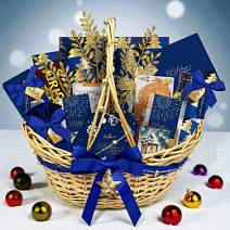 "Новогодняя корзина": мармелад-суфле, ассорти, суфле, драже, фруктовые чипсы, чай