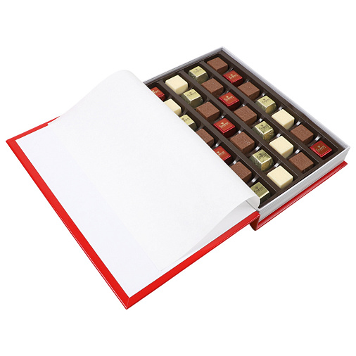 «С Днём Рождения» книга с конфетами ассорти (красная)