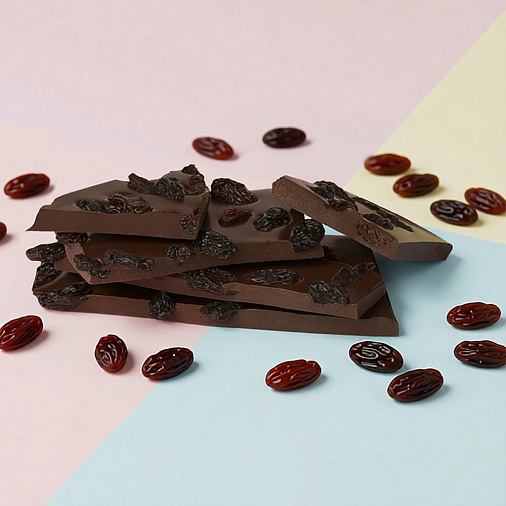 Горький шоколад с изюмом (ломаный)