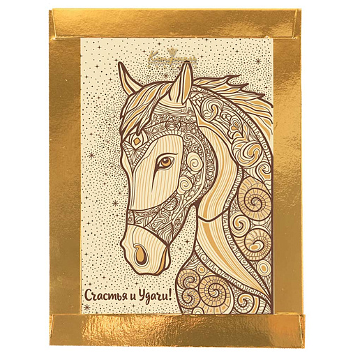 "Счастья и удачи" открытка шоколад белый 170г