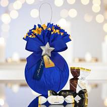 Ёлочный шарик с конфетами: суфле, сухофрукты в горьком шоколаде 120г