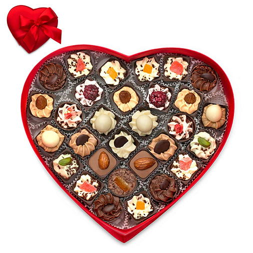 Сердце большое с конфетами ручной работы