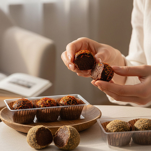 Финиковый трюфель (сафлор, кофе, цедра апельсина)