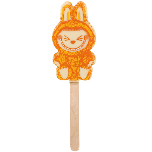 "Лабубушка" шоколад белый на палочке (оранжевый декор)19г