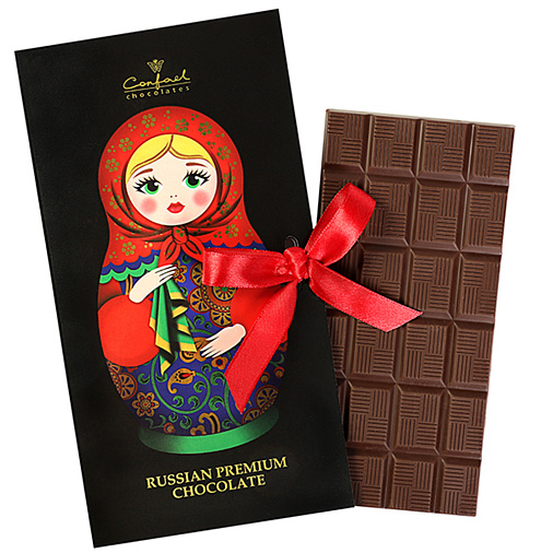 Открытка русская красавица с платком шоколад горький 60г 