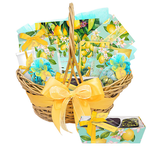 Подарочная корзина: шоколад, конфеты, оливки, кофе 1545г