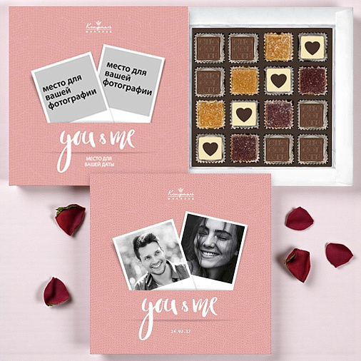 Ваше фото на наборе конфет «You&Me» (солобокс)