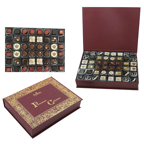 Роскошное собрание конфет ручной работы 1035г (бордовое)