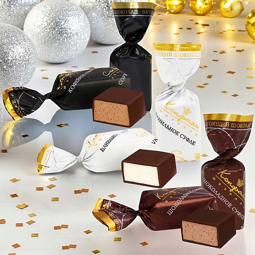 Новогодний набор суфле в горьком шоколаде 105г