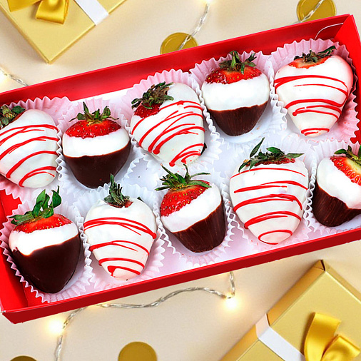 Свежая клубника в шоколаде набор красный 320г