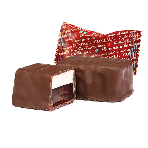 Набор двуслойных конфет: вишневый мармелад+ ванильное суфле, апельсиновый мармелад + ванильное суфле 270г