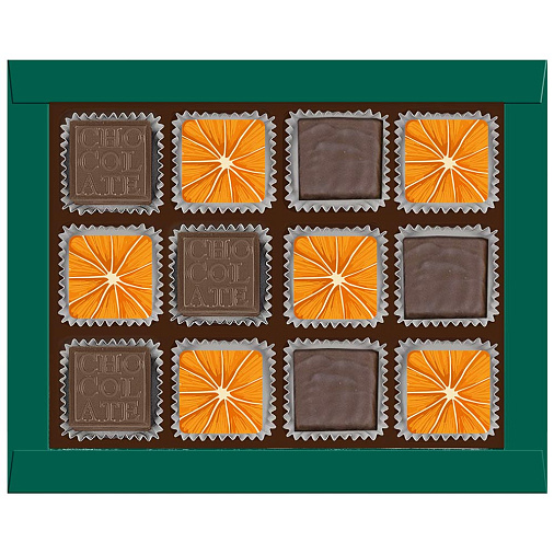 Новогодний набор апельсинового суфле и шоколадных конфет 95г