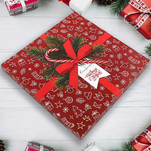 Новогодний набор шоколадных конфет 105г (красный)