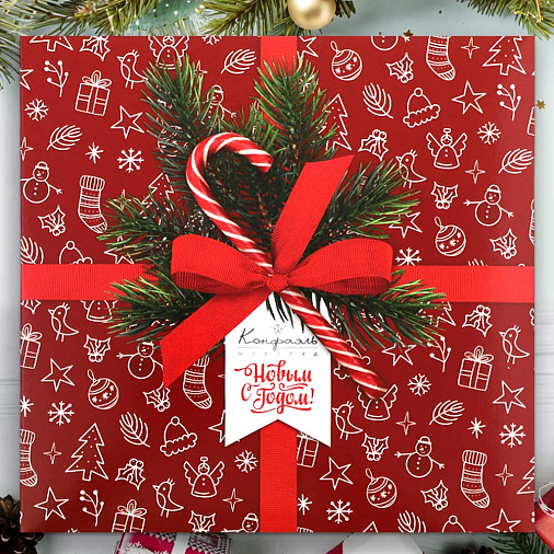 Новогодний набор шоколадных конфет 105г (красный)