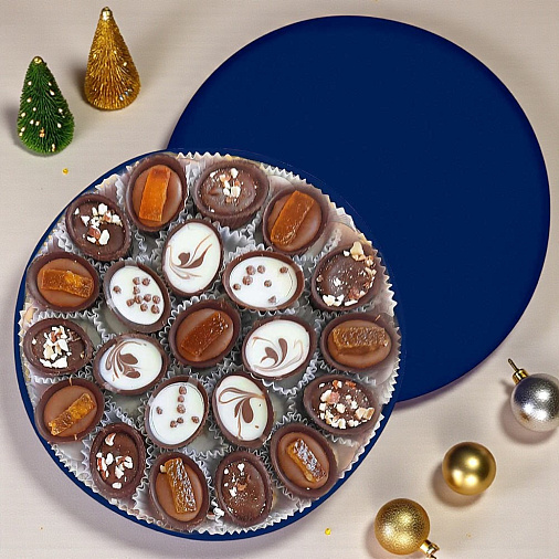 Новогодний набор конфет ручной работы синий 220г