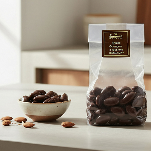 «Любимый вкус» драже миндаль в горьком шоколаде 