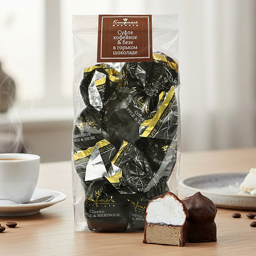 Кофейное суфле и безе двуслойные конфеты в шоколаде