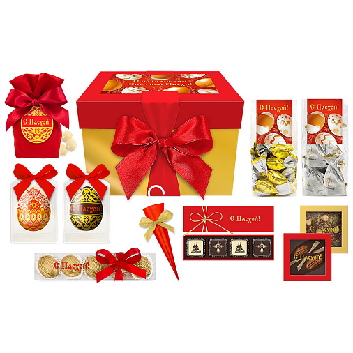Пасхальный подарочный набор: шоколад, драже, конфеты шоколадные