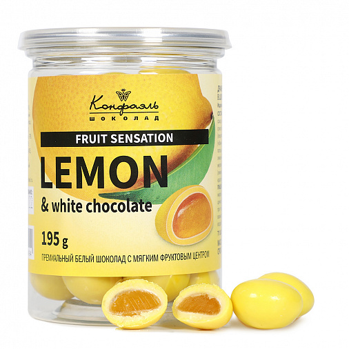 Мармелад желейный лимон в белом шоколаде 195г