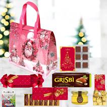 Новогодний набор: конфеты шоколадные, печенье,мед, чай 670г в термопакете