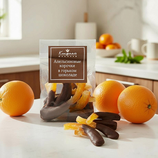 "Любимый вкус" апельсиновые корочки в горьком шоколаде 50г