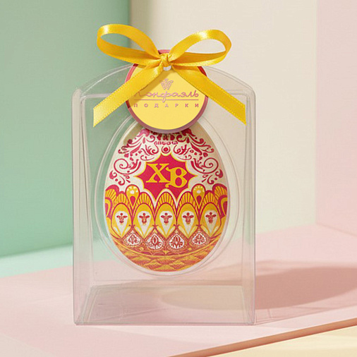 "ХВ" яйцо белый шоколад красный рисунок