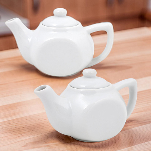 Набор белых фарфоровых чайников (2шт.)
