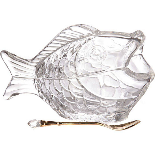 Икорница с ложкой 16*10см