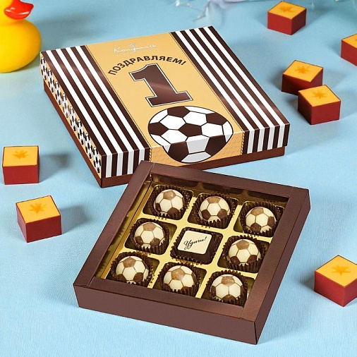 Набор мячей из шоколада с текстом Поздравляем! 45г