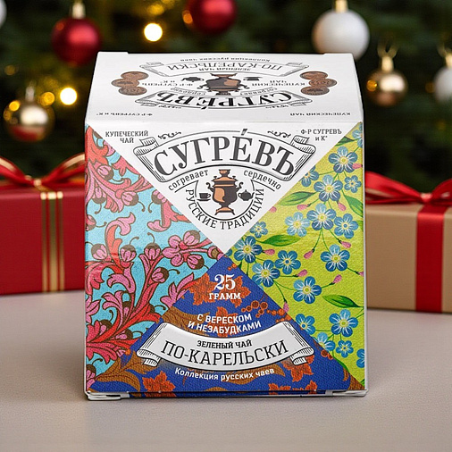 Новогодний набор: конфеты шоколадные, печенье,мед, чай 670г в термопакете