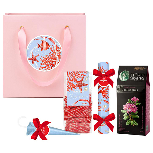 Подарочный набор: конфеты ручной работы, чай 270г
