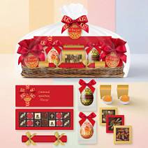 Пасхальная корзина с шоколадом и конфетами ручной работы 665г