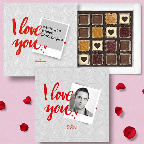 Ваше фото на наборе конфет «I love you» (солобокс)