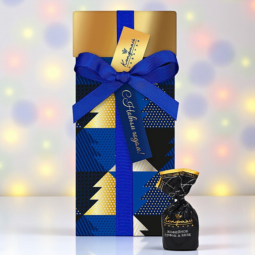 Новогодний набор конфет суфле + безе в горьком шоколаде 145г