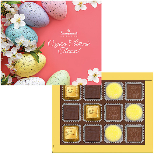 "С Днём Светлой Пасхи" набор шоколадных конфет и мармелада